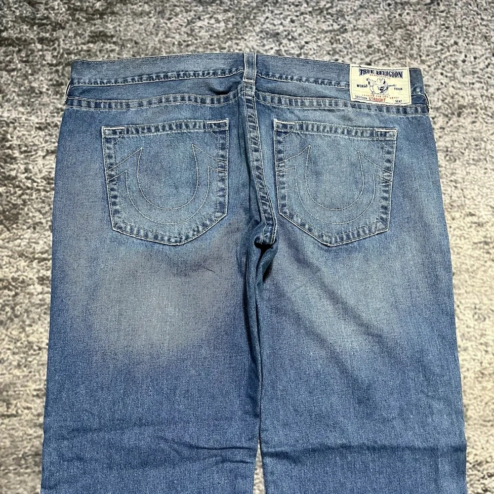 True Religion Jeans Mens 44x34 Blue Denim Straight Fit‎ Y2K Grunge